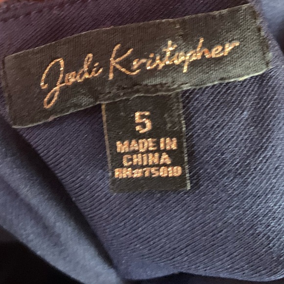 Formal Navy Long-Sleeved Dress (Jodi Khristopher) - Picture 4 of 8